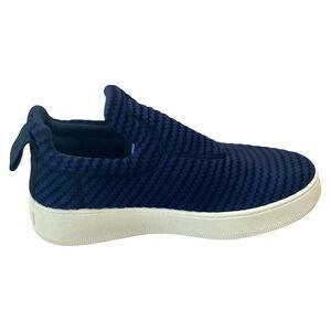 Celine  women’s  Canvas Platform Slip-On Sneakers Blue Size 40